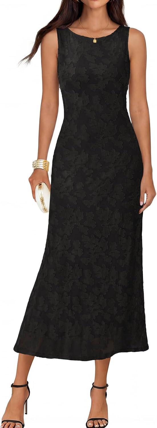 MEROKEETY Womens Summer Floral Elegant Bodycon Maxi Dress | Sleeveless, Mermaid, Lined, Tie Waist, Formal Elegant, Bridal Shower, Wedding Guest, Cocktail, Party, Prom, Long Dress 2026