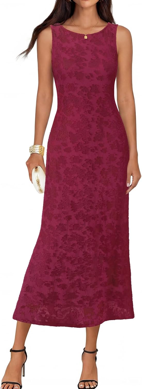 MEROKEETY Womens Summer Floral Elegant Bodycon Maxi Dress | Sleeveless, Mermaid, Lined, Tie Waist, Formal Elegant, Bridal Shower, Wedding Guest, Cocktail, Party, Prom, Long Dress 2026