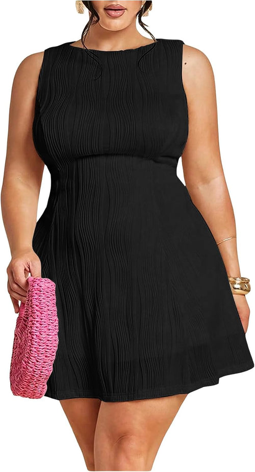 BEAUDRM Women's Plus Size Summer Wedding Guest Dress Mini Cocktail Dress | A Line, Ruffle, Graduation Dress, Prom Birthday Dress, Brunch Date Night Outfits