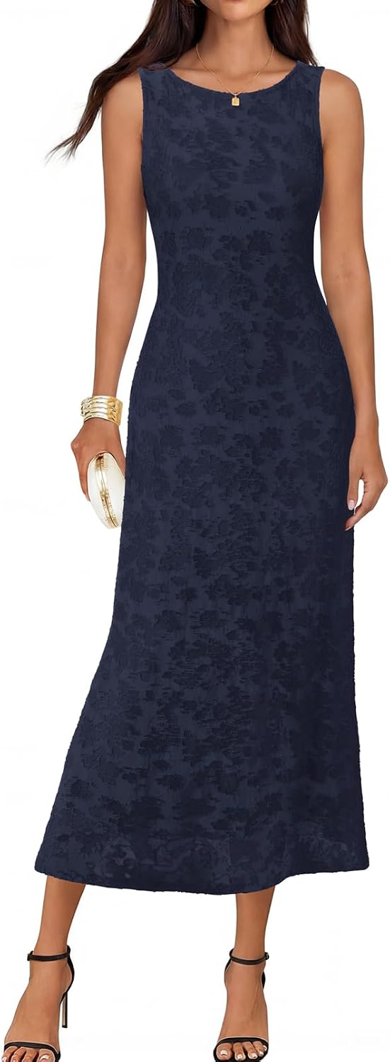 MEROKEETY Womens Summer Floral Elegant Bodycon Maxi Dress | Sleeveless, Mermaid, Lined, Tie Waist, Formal Elegant, Bridal Shower, Wedding Guest, Cocktail, Party, Prom, Long Dress 2026