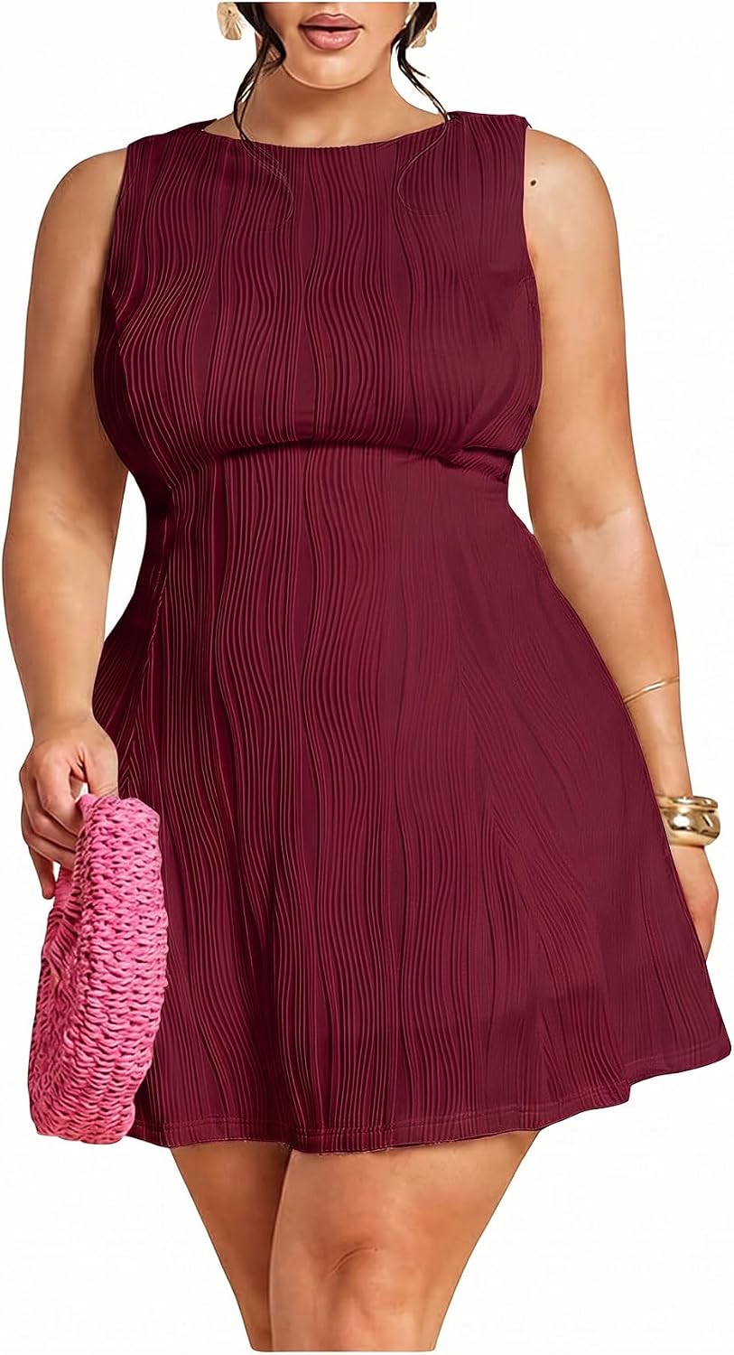 BEAUDRM Women's Plus Size Summer Wedding Guest Dress Mini Cocktail Dress | A Line, Ruffle, Graduation Dress, Prom Birthday Dress, Brunch Date Night Outfits