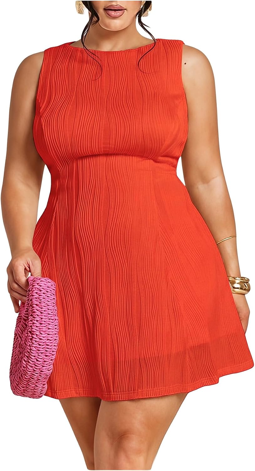 BEAUDRM Women's Plus Size Summer Wedding Guest Dress Mini Cocktail Dress | A Line, Ruffle, Graduation Dress, Prom Birthday Dress, Brunch Date Night Outfits