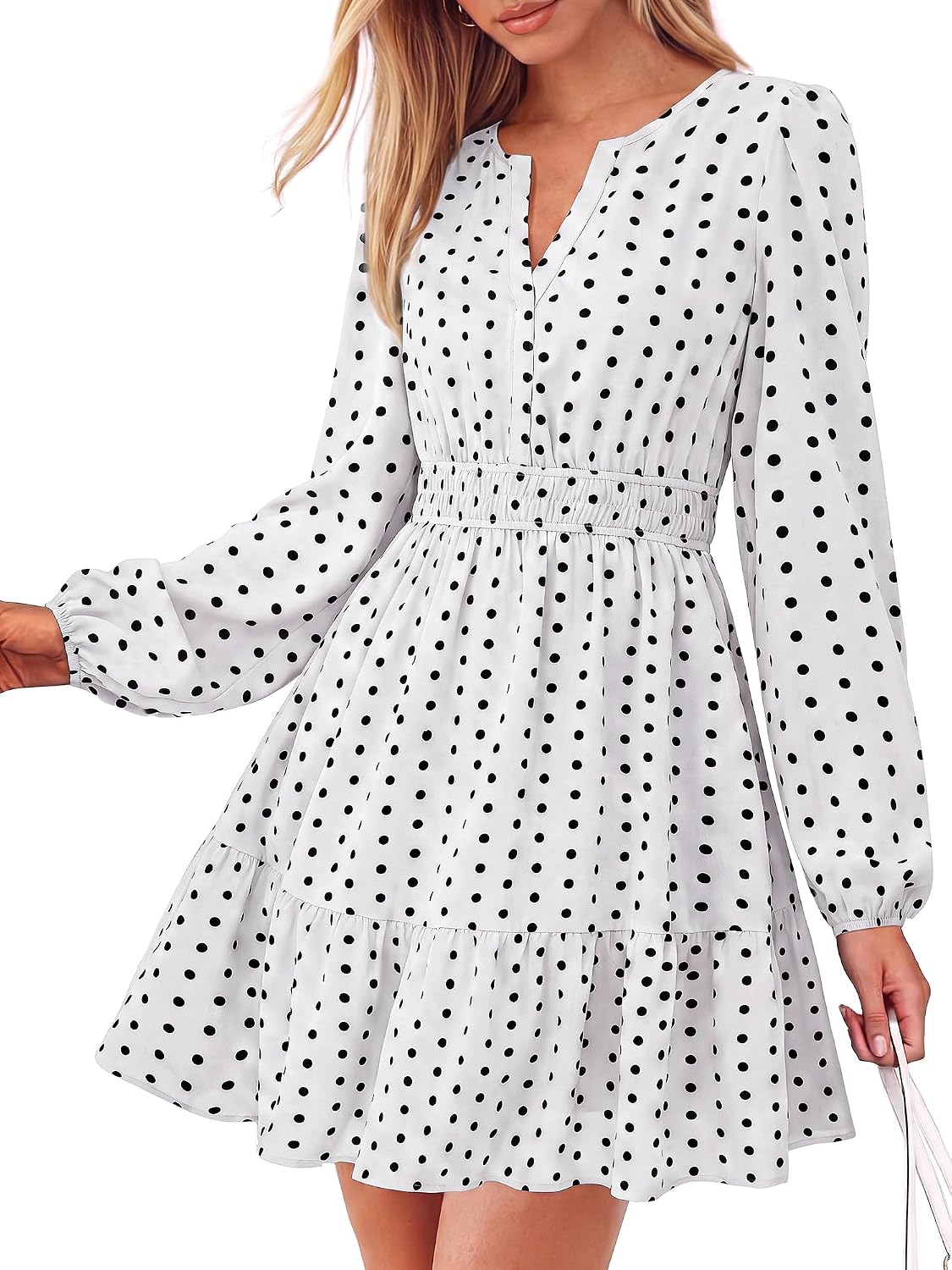 BTFBM Fall Dresses for Women 2026 Trendy Floral Long Sleeve Mini Dress | V Neck Elastic High Waist Knee Length A Line Flowy, Casual Dress Pockets, Holiday Party Vacation Cocktail Wedding Guest Dress