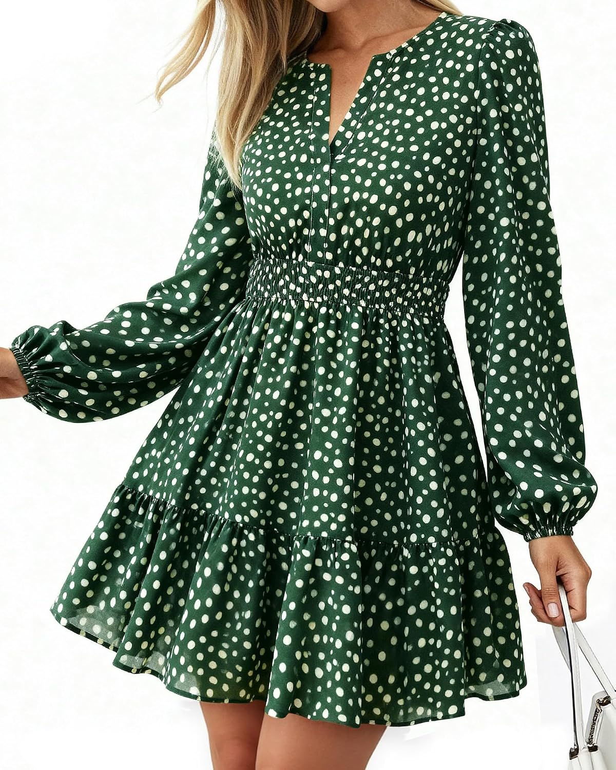 BTFBM Fall Dresses for Women 2026 Trendy Floral Long Sleeve Mini Dress | V Neck Elastic High Waist Knee Length A Line Flowy, Casual Dress Pockets, Holiday Party Vacation Cocktail Wedding Guest Dress